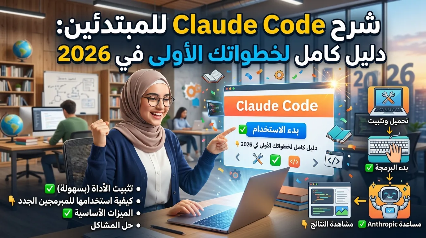 شرح Claude Code للمبتدئين: دليل كامل لخطواتك الأولى في 2026