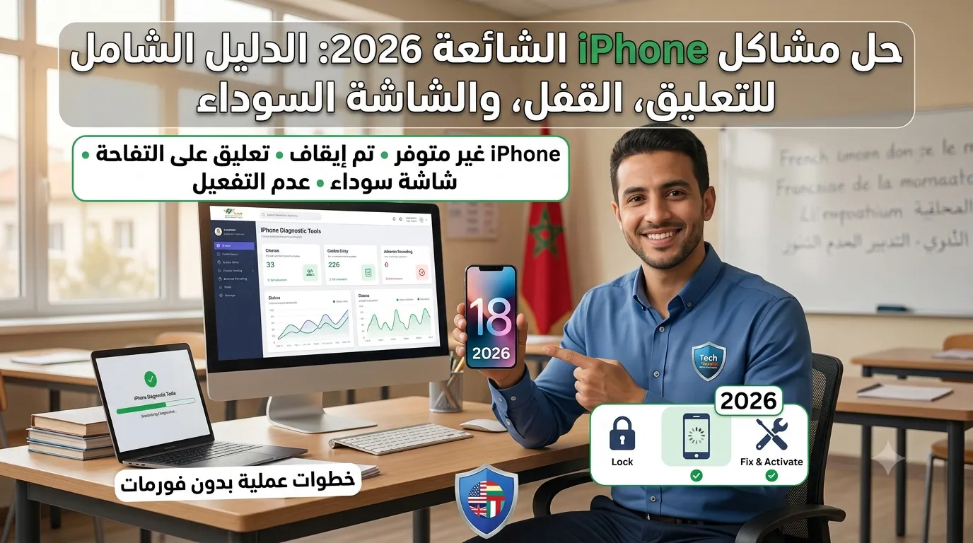 حل مشاكل iPhone الشائعة 2026: الدليل الشامل للتعليق، القفل، والشاشة السوداء