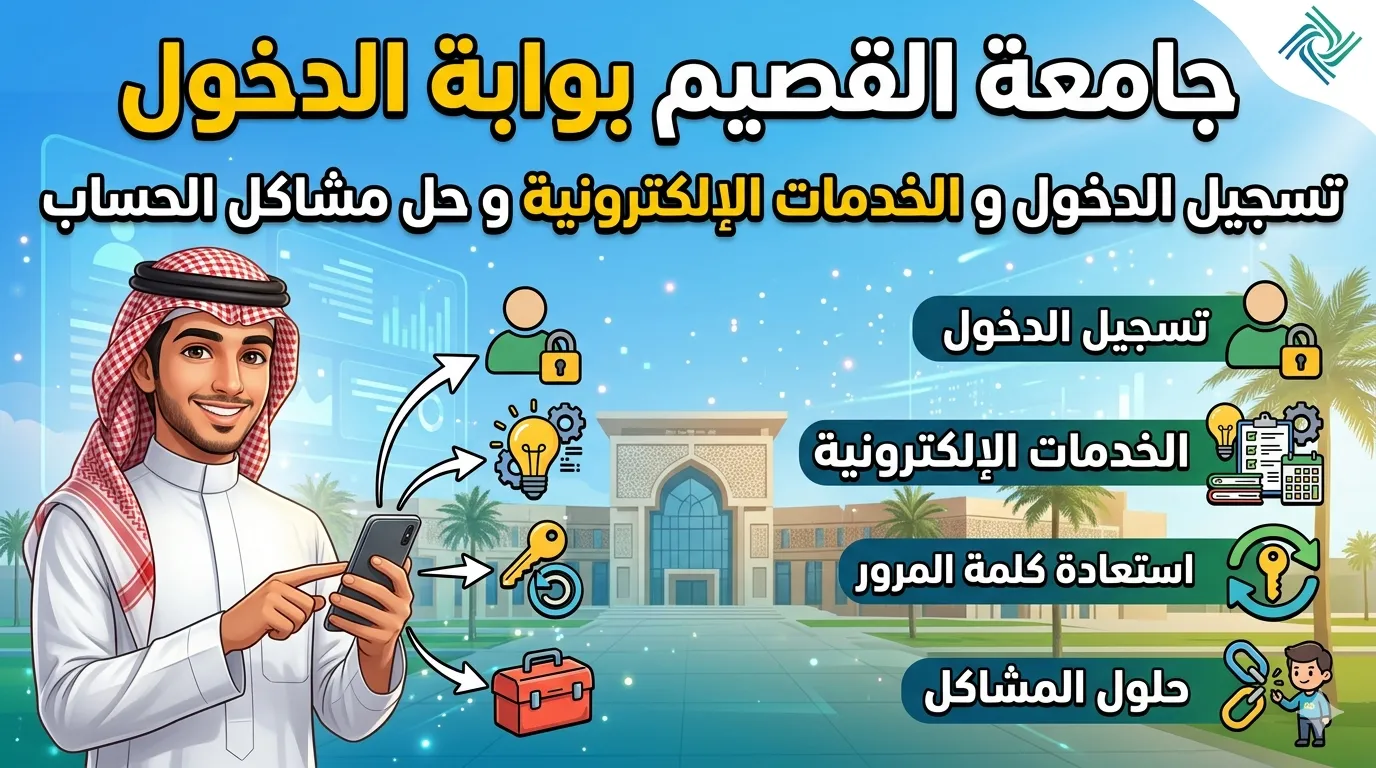جامعة القصيم بوابة الدخول | تسجيل الدخول والخدمات الإلكترونية وحل مشاكل الحساب