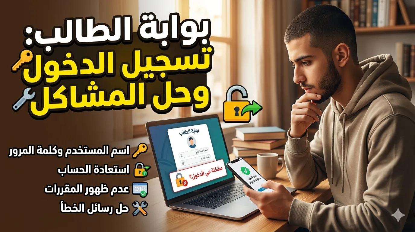 بوابة الطالب: تسجيل الدخول إلى الخدمات الجامعية وحل مشاكل الحساب