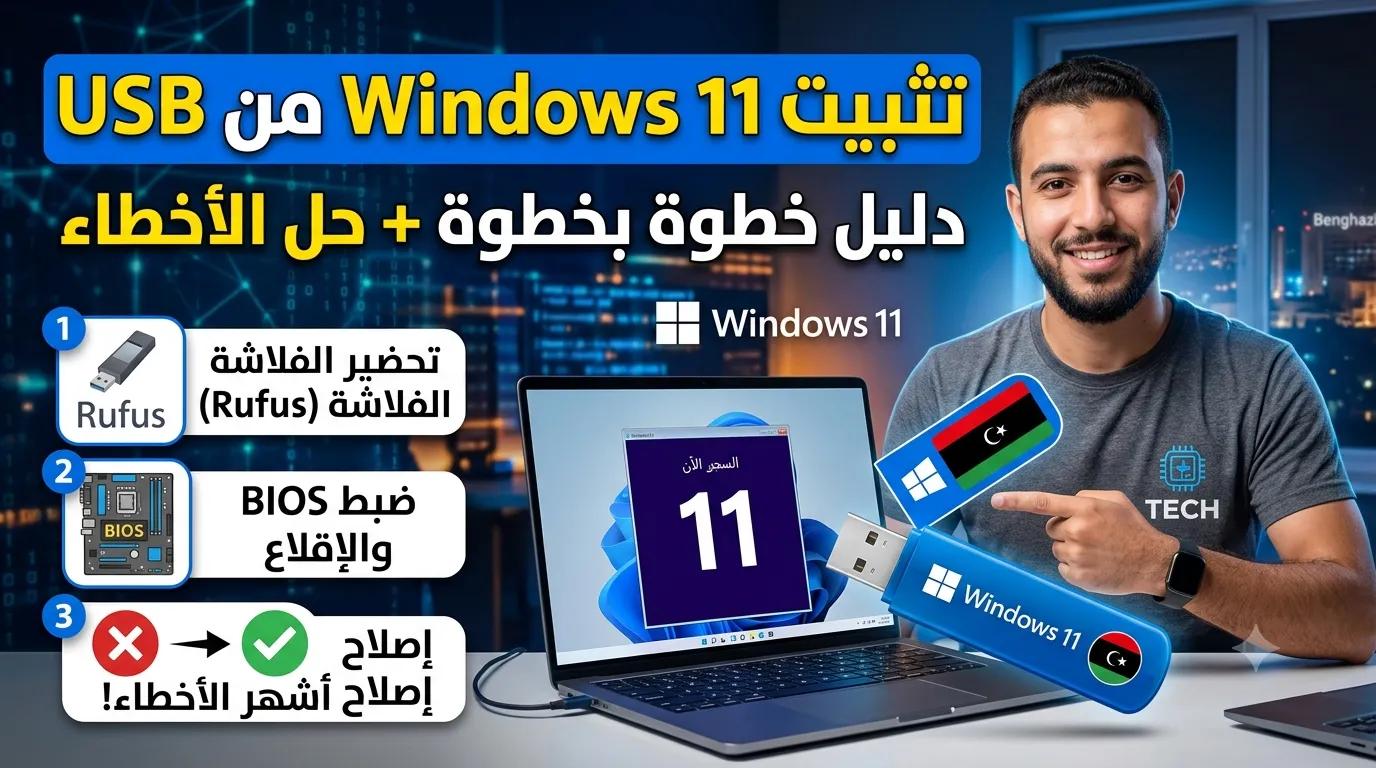 كيفية تثبيت Windows 11 من USB: دليل خطوة بخطوة مع حل أشهر الأخطاء