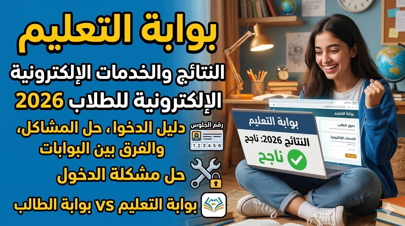 بوابة التعليم: دليل الدخول إلى النتائج والخدمات الإلكترونية للطلاب 2026