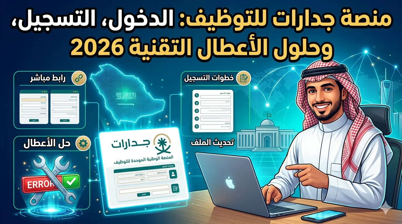 منصة جدارات للتوظيف: الدخول، التسجيل، وحلول الأعطال التقنية 2026