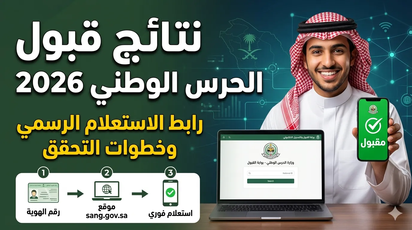 نتائج قبول الحرس الوطني: رابط الاستعلام الرسمي وخطوات التحقق