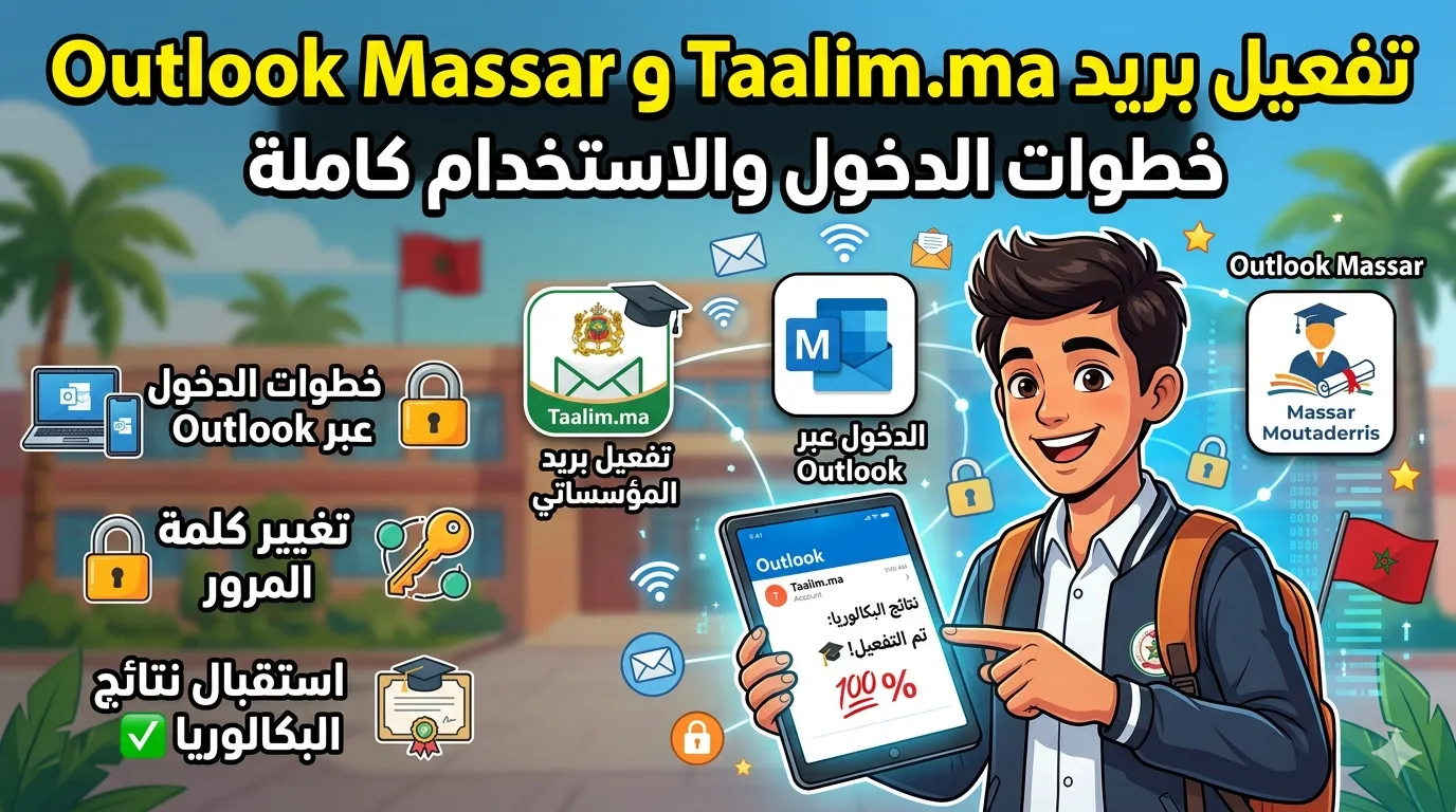 تفعيل بريد Taalim.ma و Outlook Massar: خطوات الدخول والاستخدام كاملة