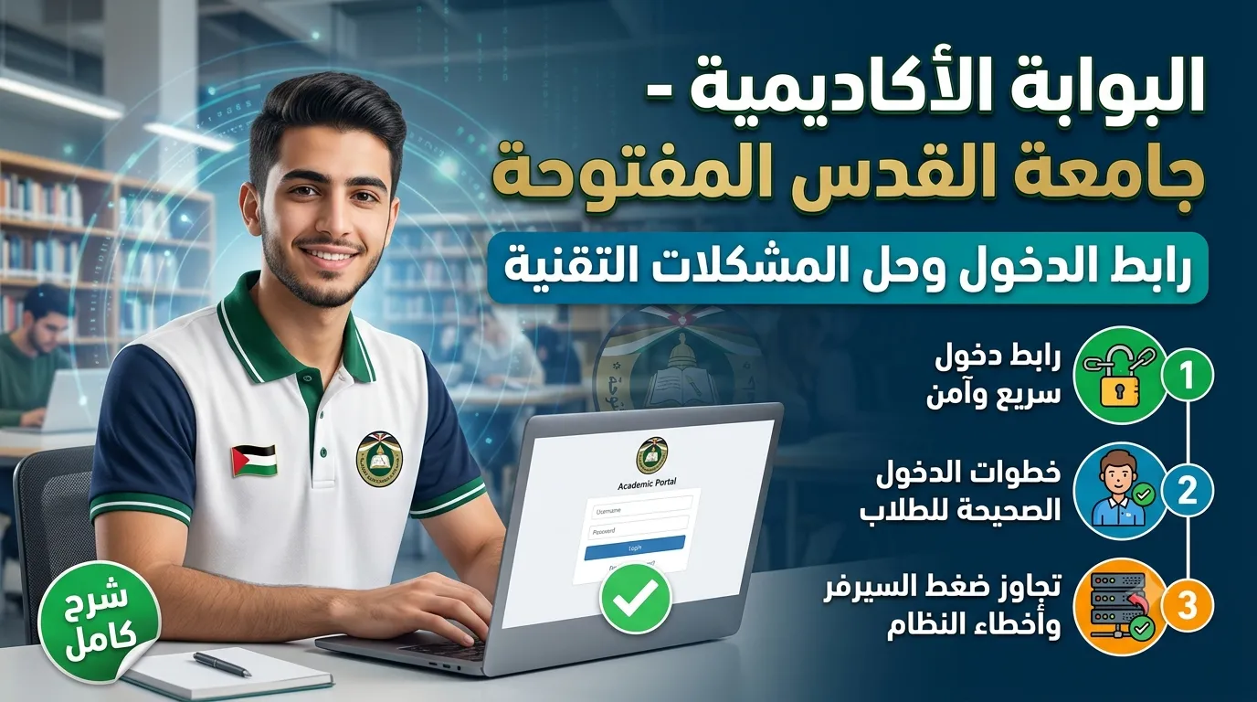 البوابة الاكاديمية جامعة القدس المفتوحة: رابط الدخول وحل المشكلات التقنية